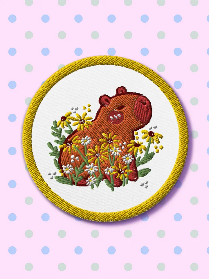 Peaceful Capybara Embroidered Patch product image (1)