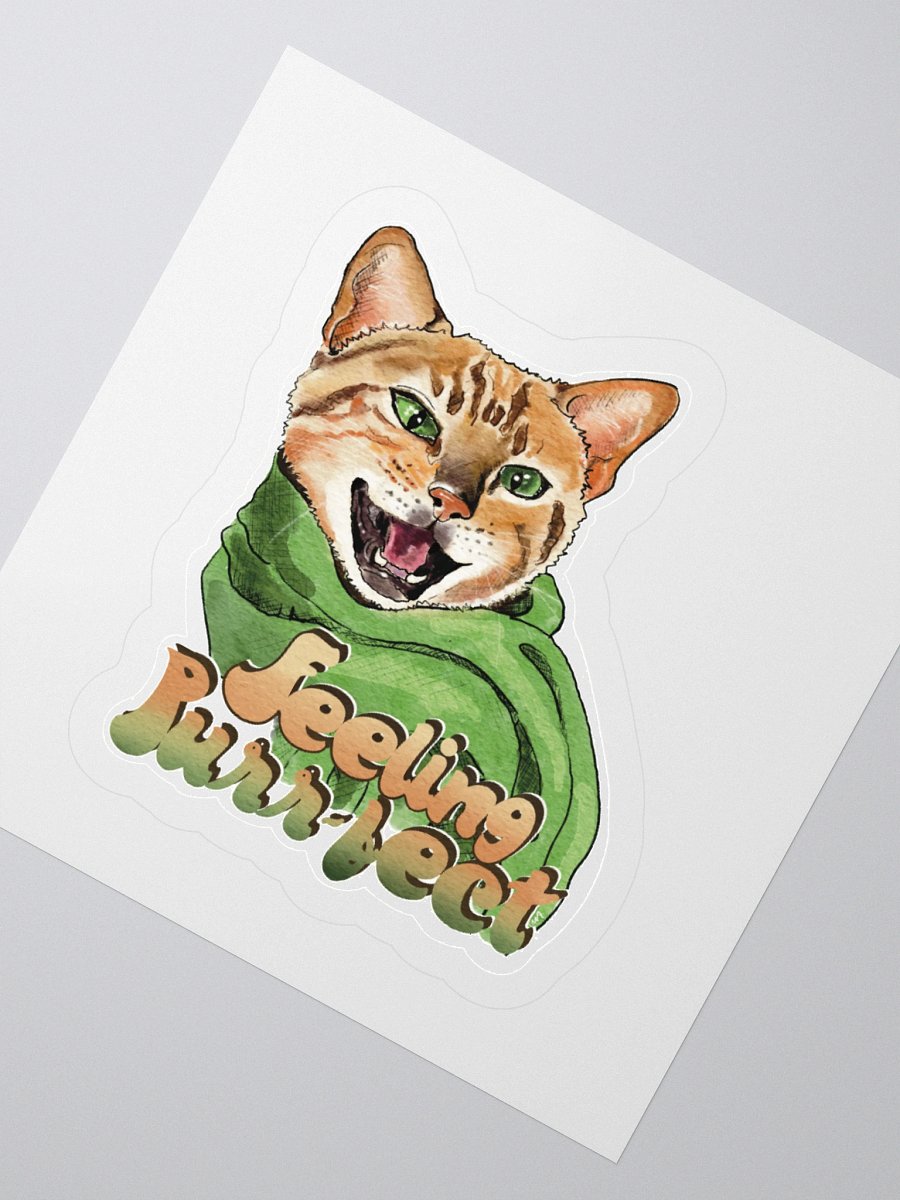 Feeling Purr-fect Cat with a scarf - Sticker product image (6)