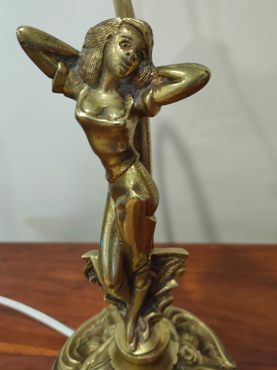 Candeeiro art nouveau, candeeiro de mesa erótico mulher no poste, decoração única de escritório, presente casamento, candeeiro, natal product image (11)