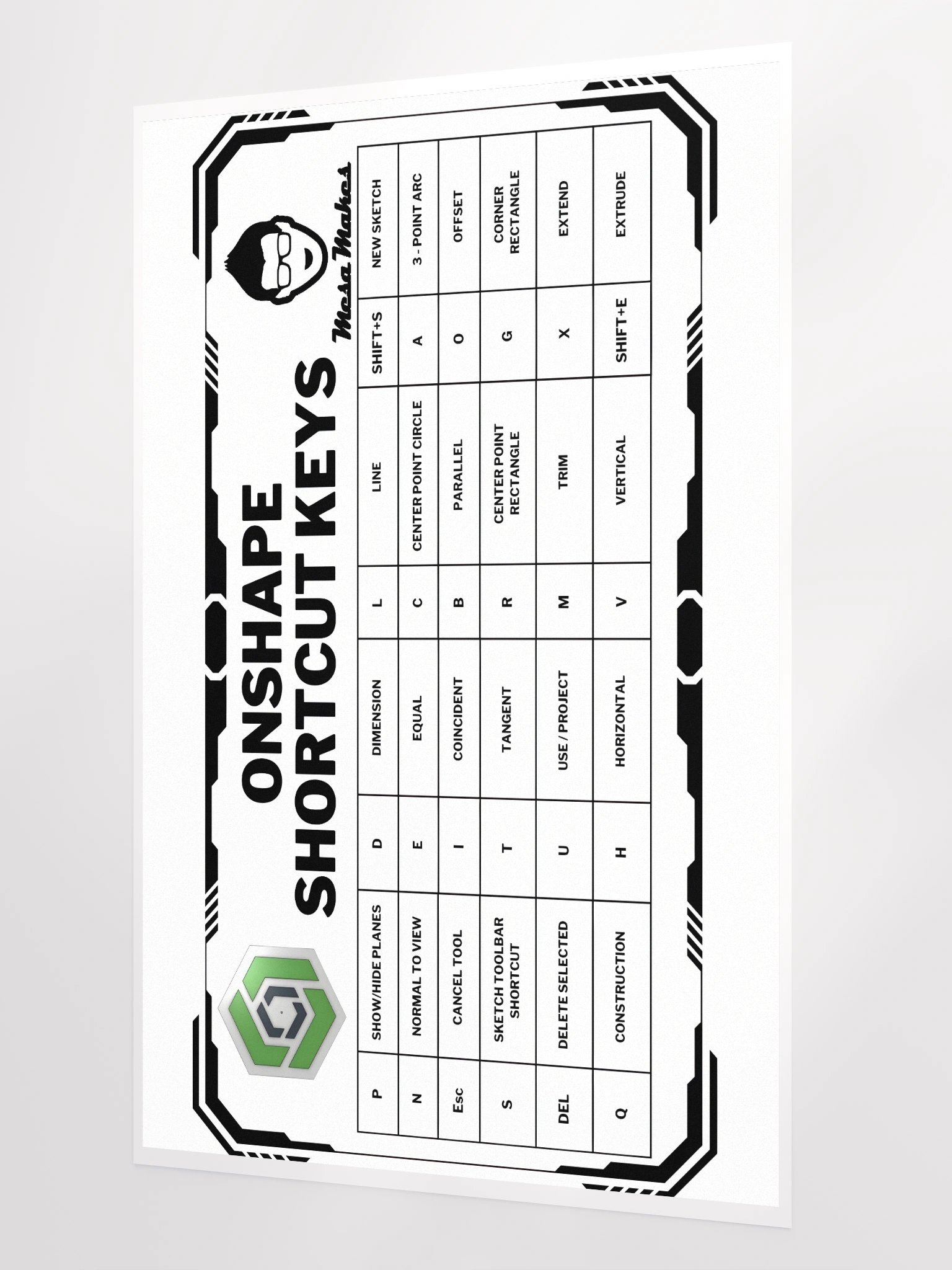 Mesa Makes a Poster for Onshape Shortcuts product image (2)