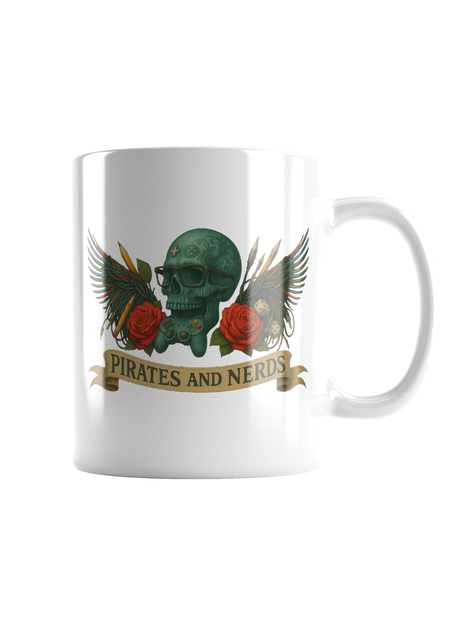 Pirates and Nerds White Glossy Mug product image (6)