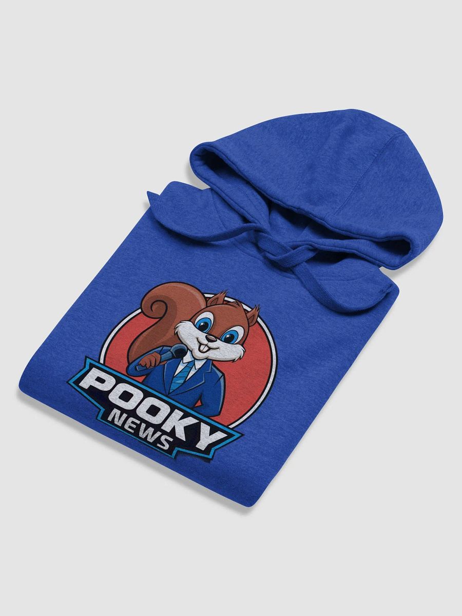 Super Soft Hoodie: Pooky News, Pooky in a suit with a red circular background product image (6)