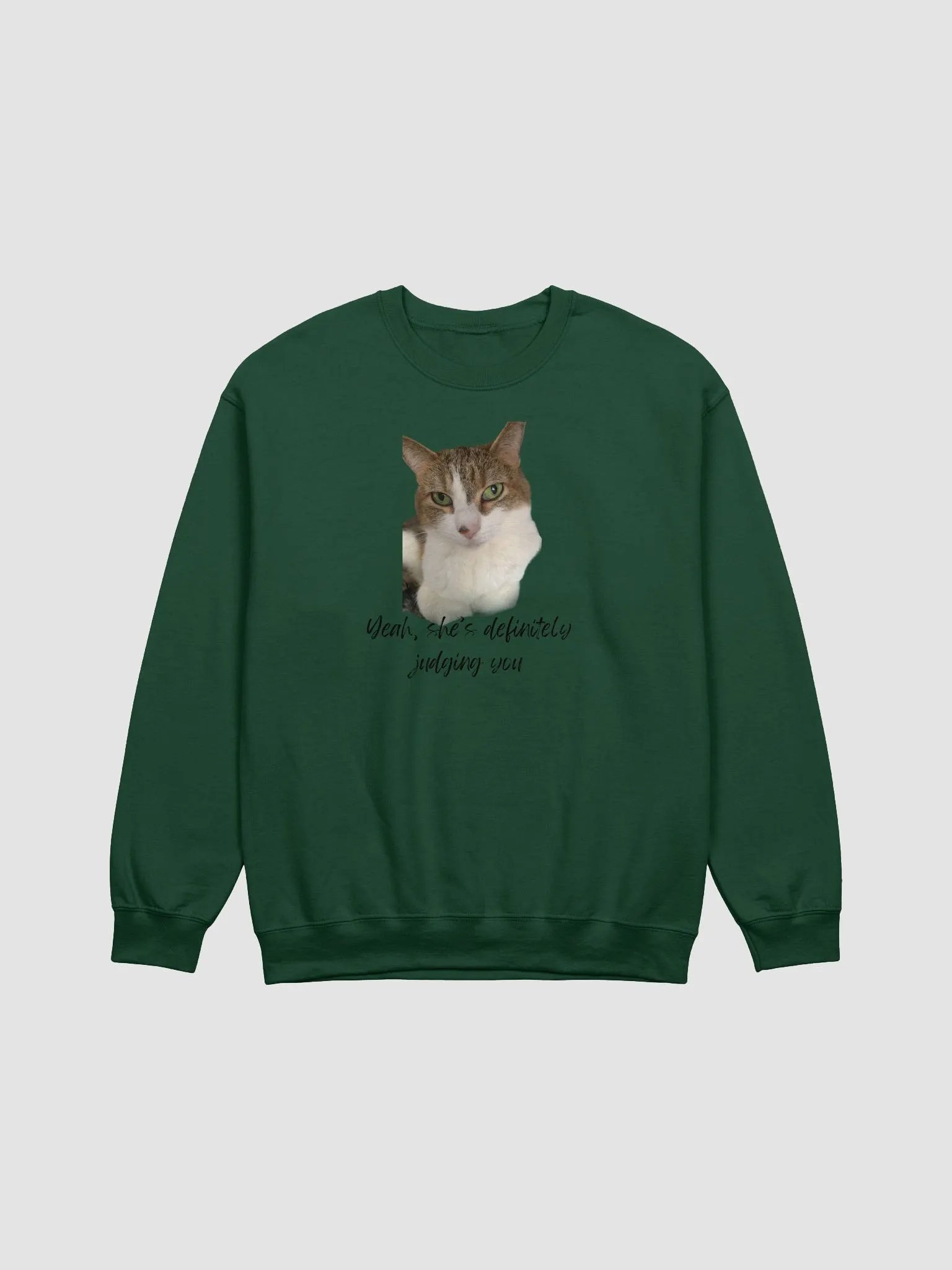 Green-Eyed Cat Crewneck Sweatshirt product image (1)