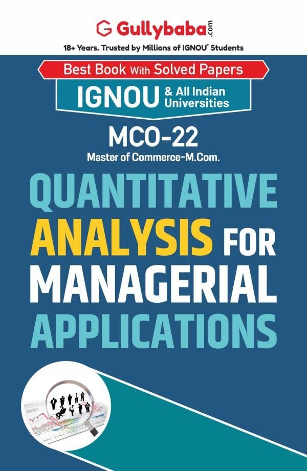 IGNOU MCO-22 Quantitative Analysis for Managerial Applications product image (1)