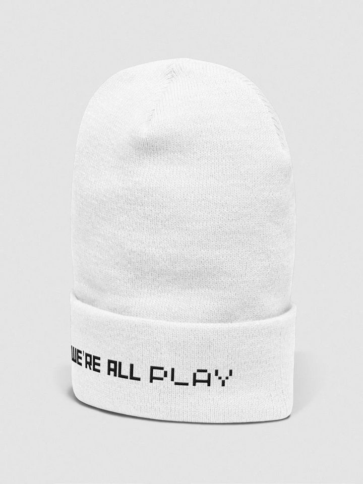 We're All Play Beanie - White with Black Lettering product image (2)