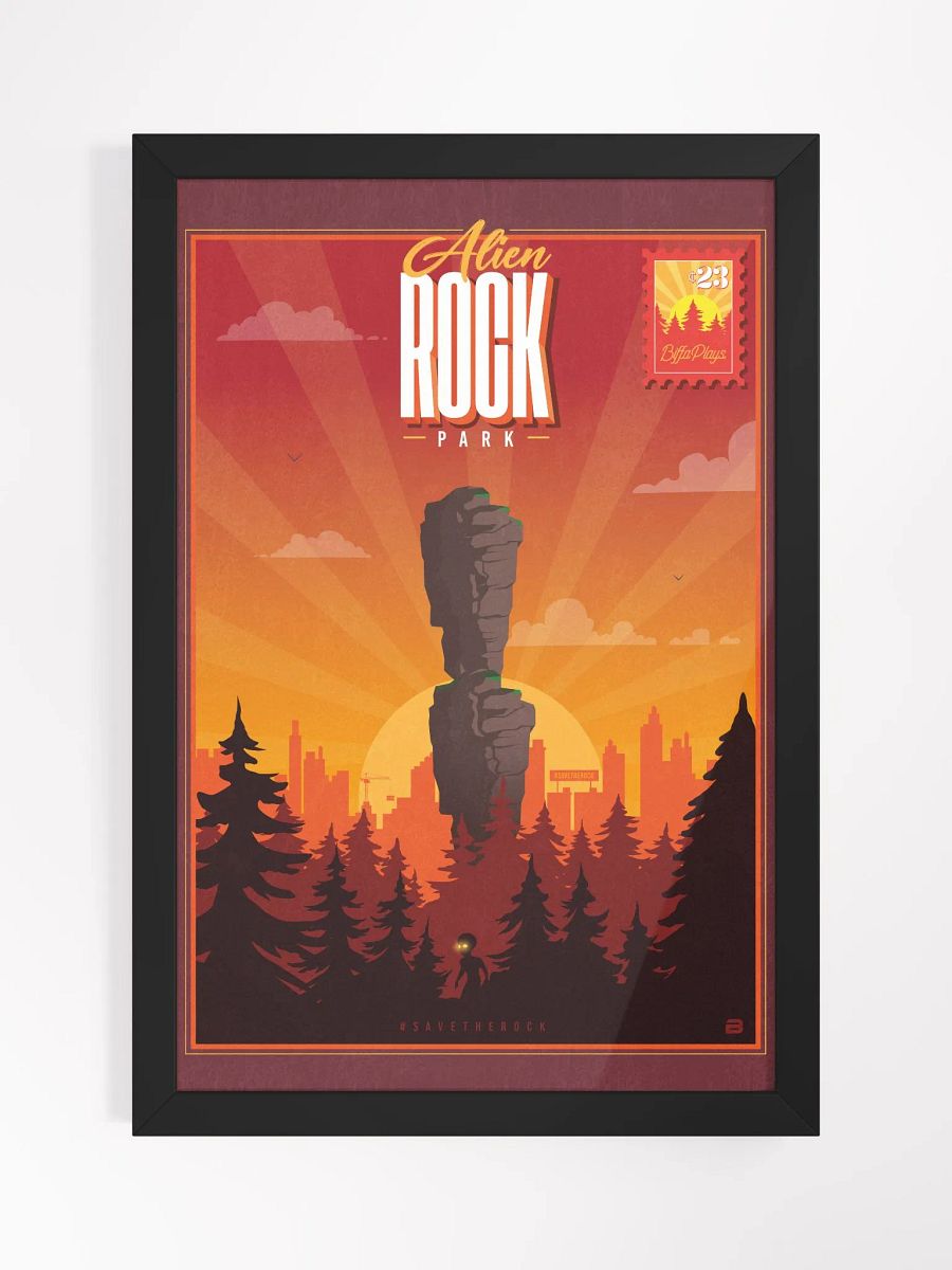 Alien Rock Park (Red) Framed High-Quality Matte Artwork product image (1)