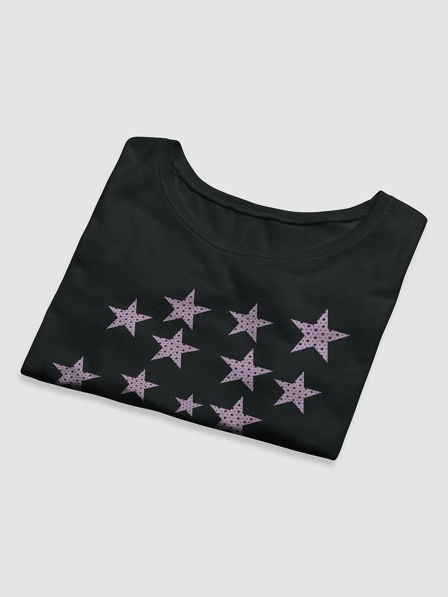 Abstract Pink Stars Ladies Cropped T Shirt product image (9)