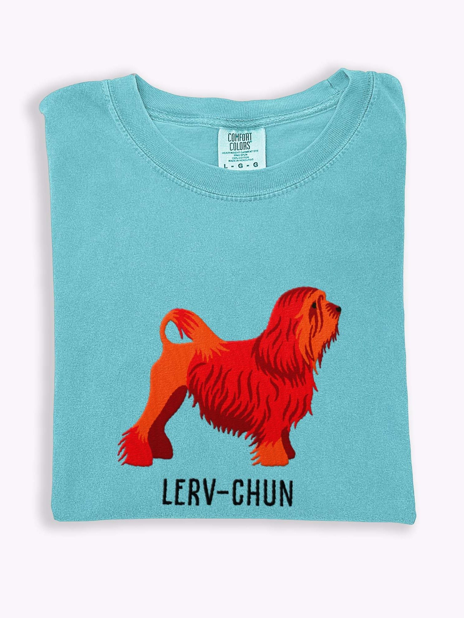 Lerv-Chun T-Shirt(Embroidered) of a Lowchen(Red) product image (1)