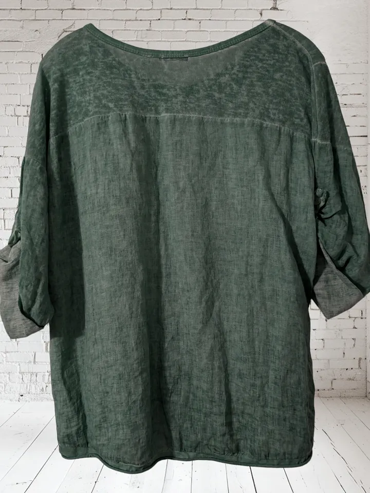 S Green Button Sleeve Tunic product image (2)