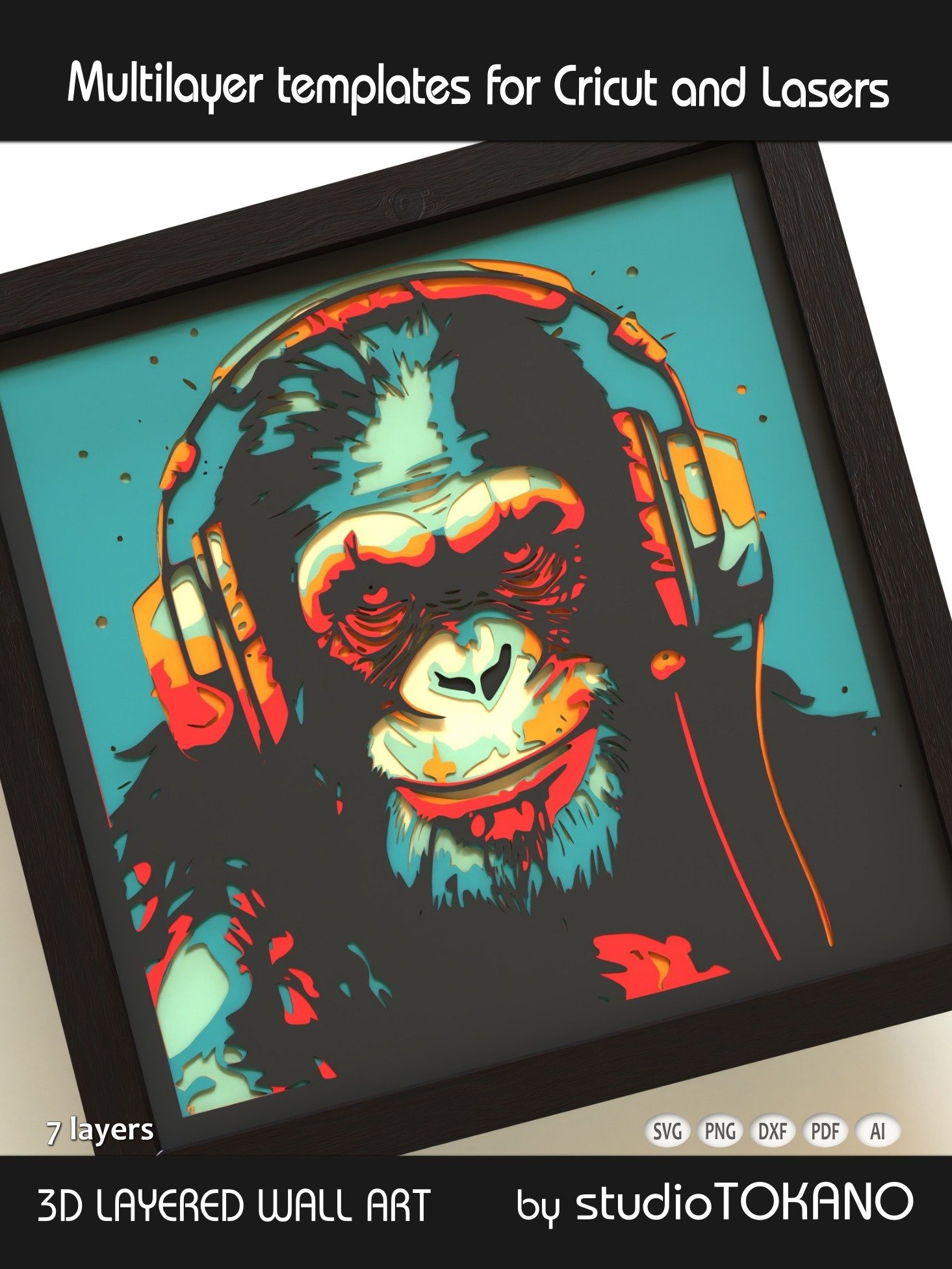 Chimpanzee 3D Cardstock art product image (5)