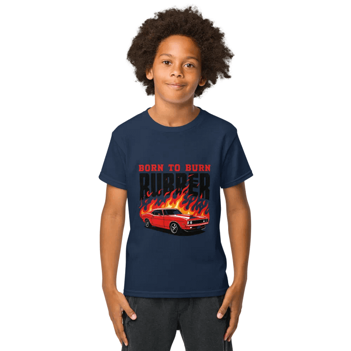 Flaming Muscle Car Youth Sports Tee product image (2)