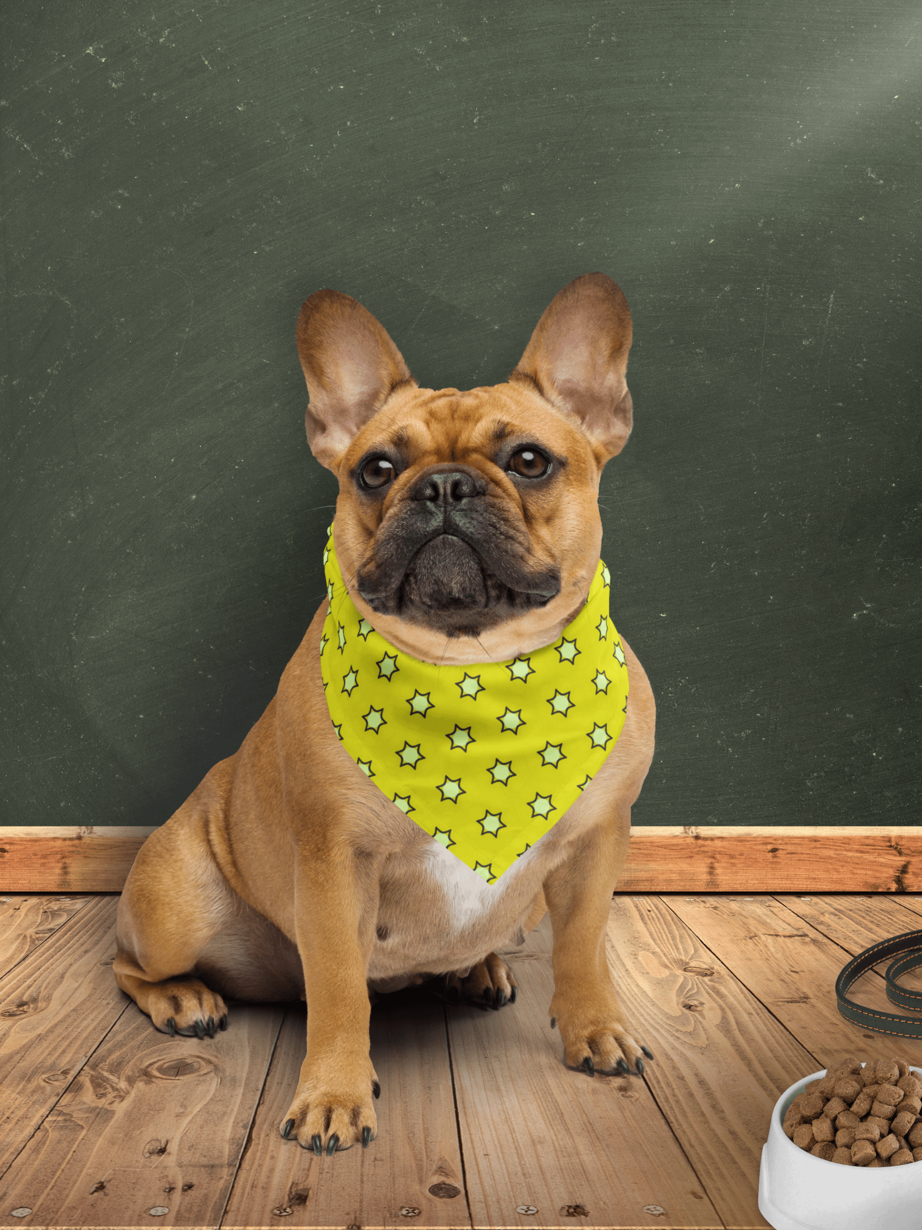 Pet's yellow star print bandana product image (1)