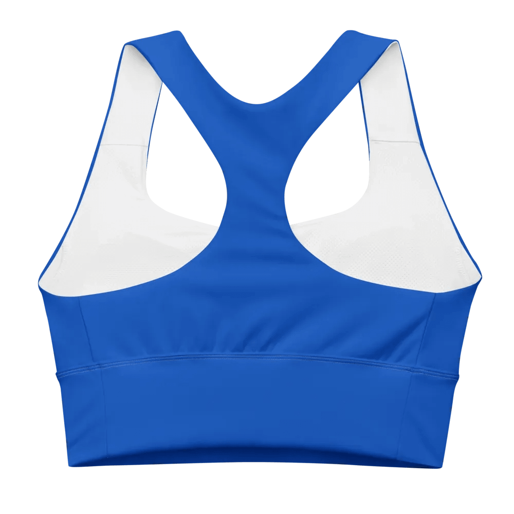 Plain Color Absolute Blue Longline Sports Bra product image (6)