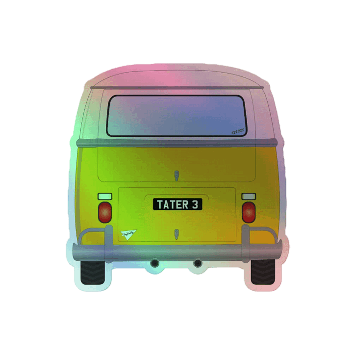 Yellow Bus Taterwave holo sticker product image (2)