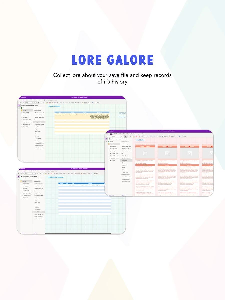 Sim Chronicles For OneNote | For The Sims 2, The Sims 3 & The Sims 4 Gameplay product image (4)