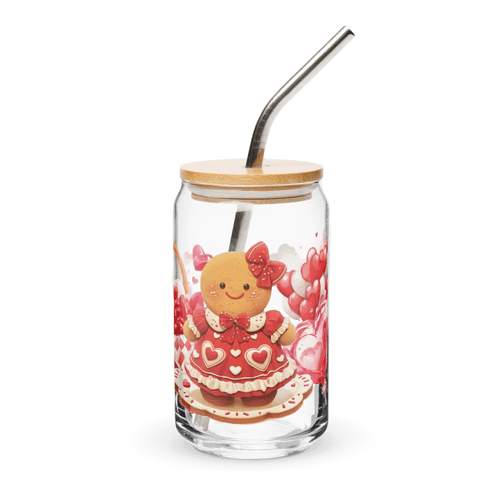 Gingerbread Valentine Can-Shaped Glass product image (1)