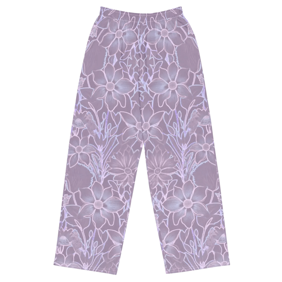 Line Art Floral Lilac/All-Over Print Wide-leg Pants by Sublicolor product image (4)
