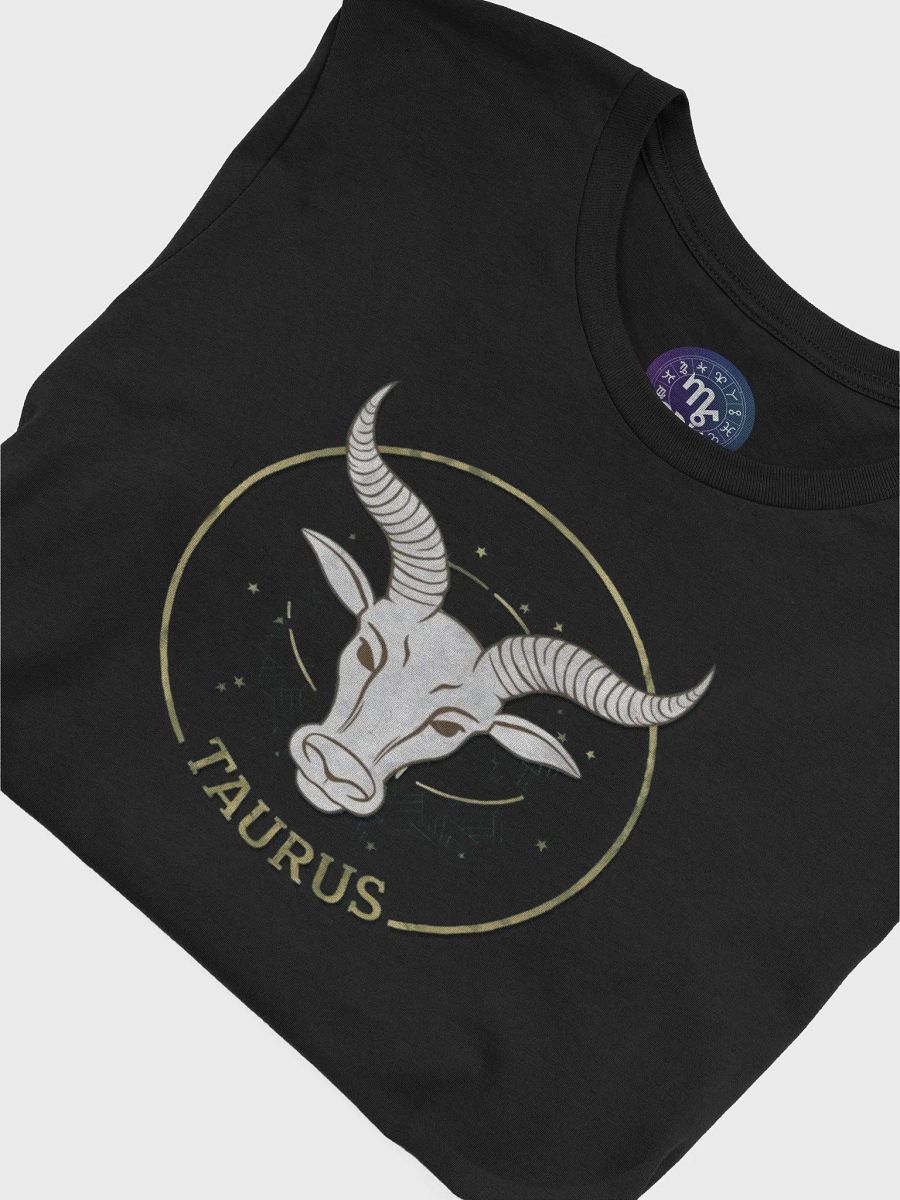 Taurus Zodiac Unisex T-Shirt - Celestial Bull Design with Gold Accents product image (7)