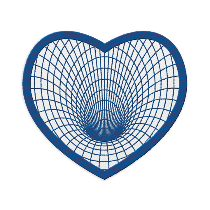 Blue Vortex Heart Embroidered Patches product image (1)