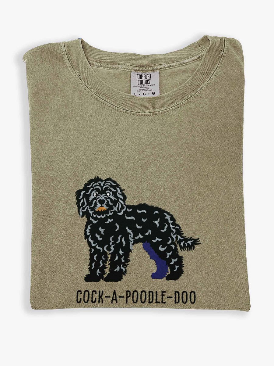 Cock-A-Poodle-Doo T-Shirt(Embroidered) of a Cockapoo(Black) product image (1)
