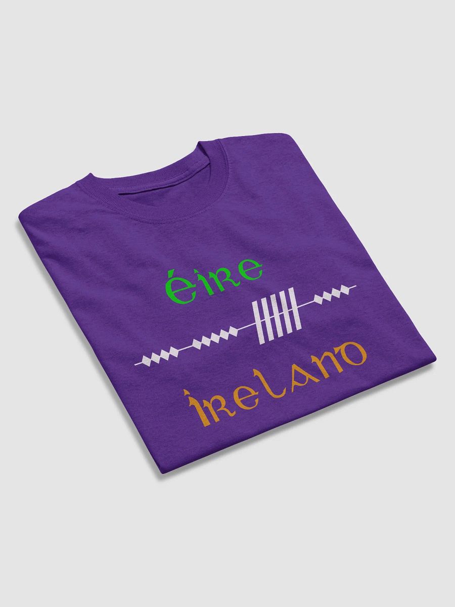 Ireland/Éire Scholastic style Ogham Green, white and Orange, printed T-shirt product image (11)