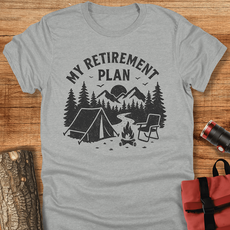 Retirement plan, Vintage camping t-shirt, Unisex product image (1)