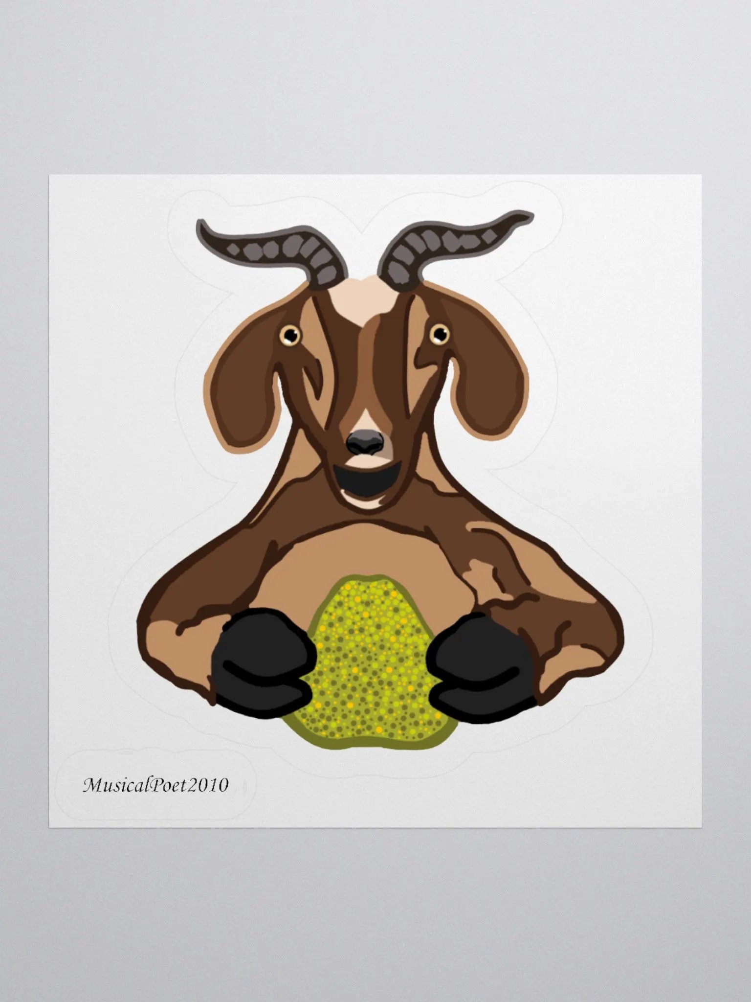 Goat Noms Pear Sticker product image (1)