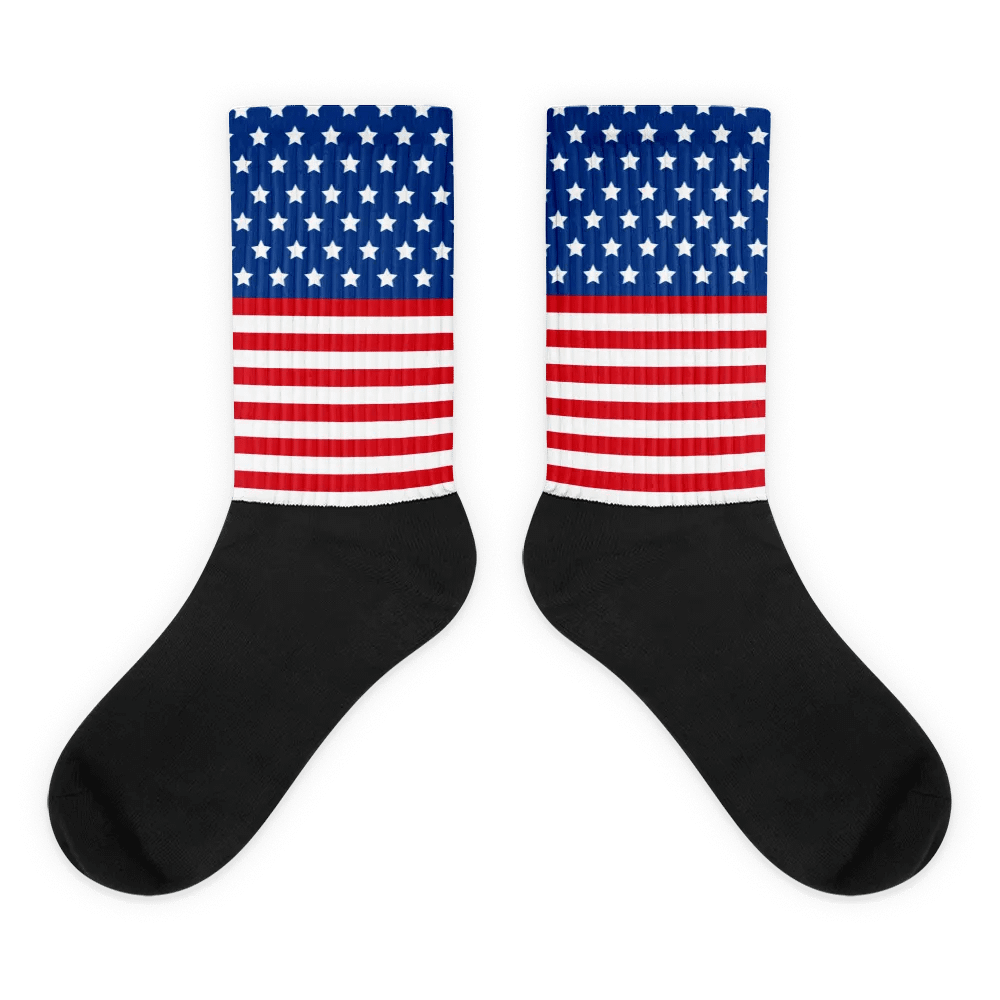 Exclusive Patriotic American Flag Crew Socks - Unisex, Cushioned, Stars and Stripes product image (1)
