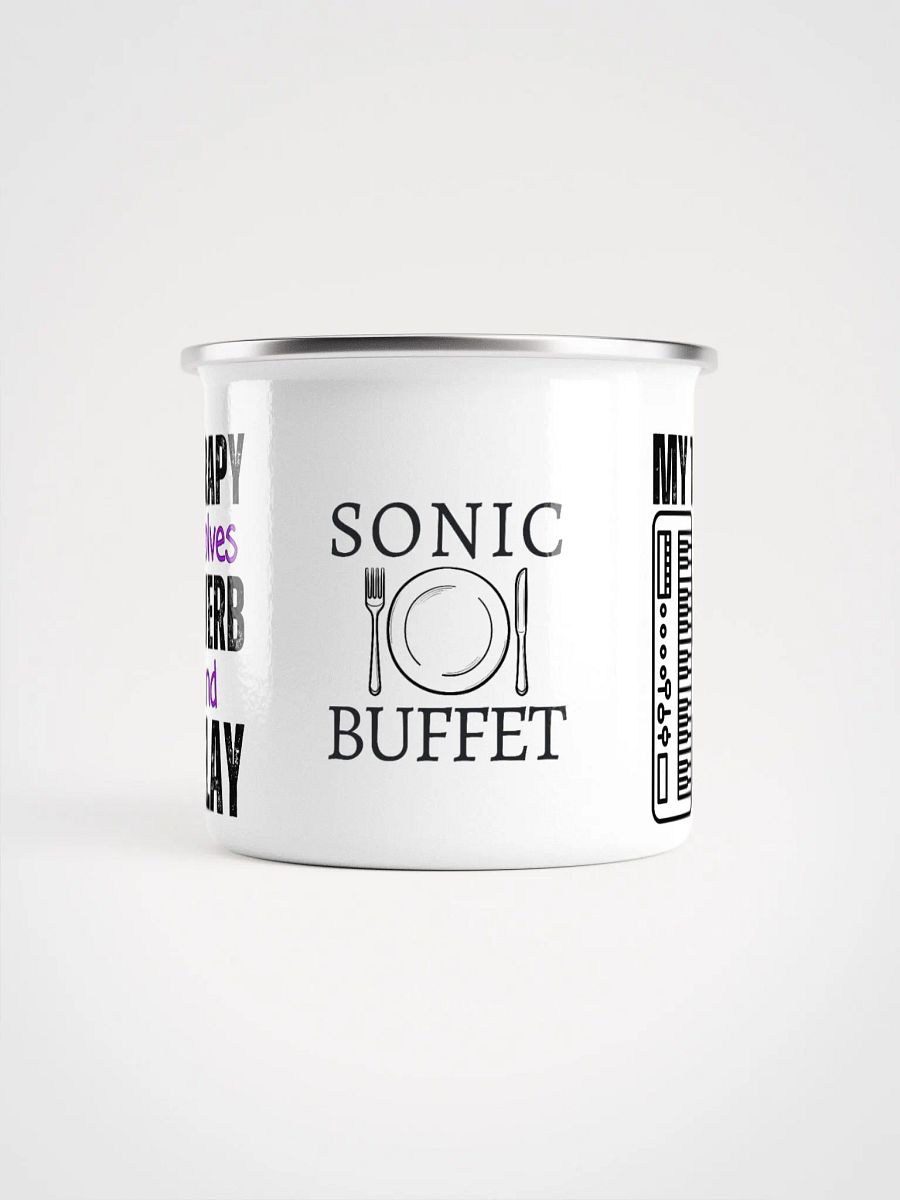 "My Therapy Involves Reverb and Delay" Enamel Coffee Mug product image (2)