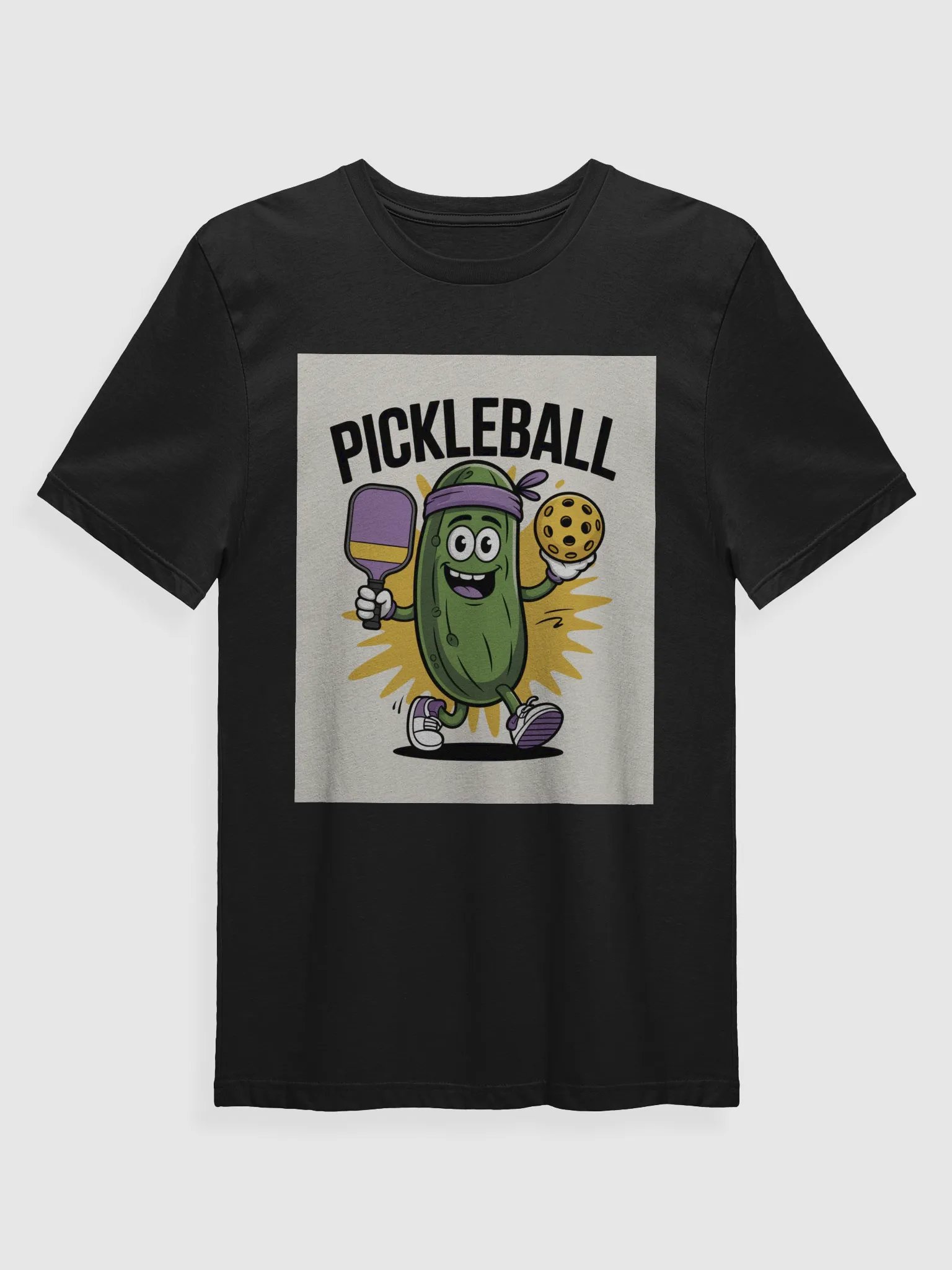 "Pickleball Power" Cartoon Pickle Graphic Tee – Royal Blue product image (1)