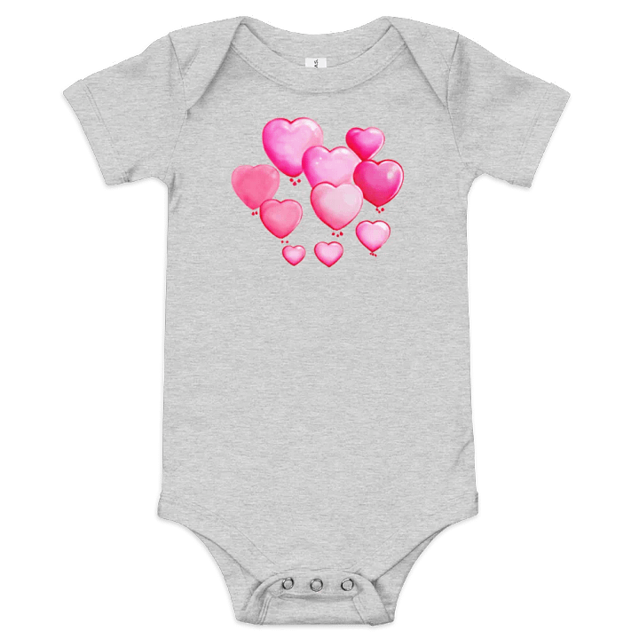 Bella+Canvas Baby Short Sleeve One Piece-3D Pink Hearts product image (2)