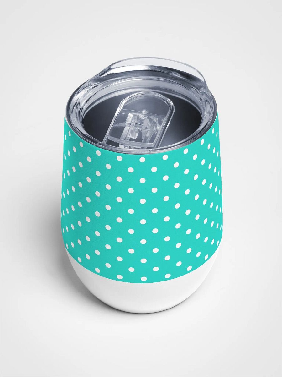 Teal Polka Dot Stainless Steel Wine Tumbler product image (4)