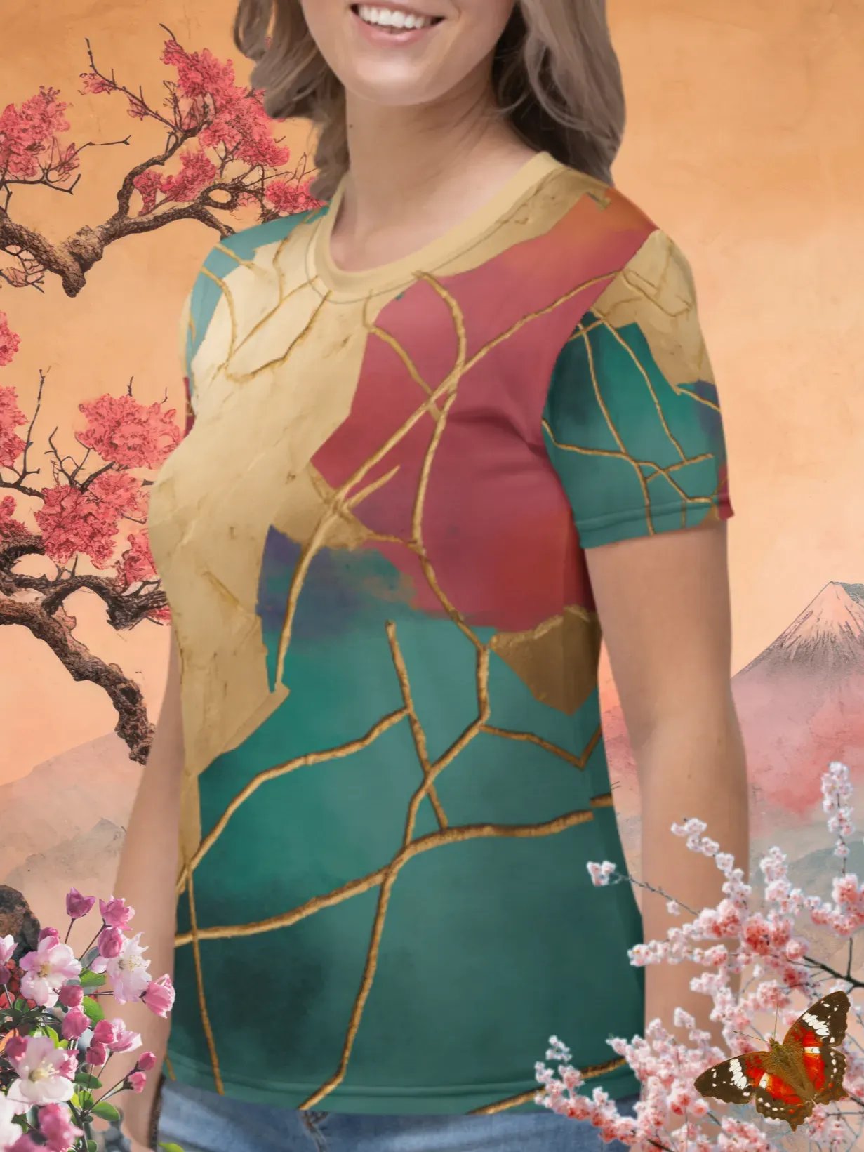 Color Fusion Kintsugi Print T-Shirt product image (2)