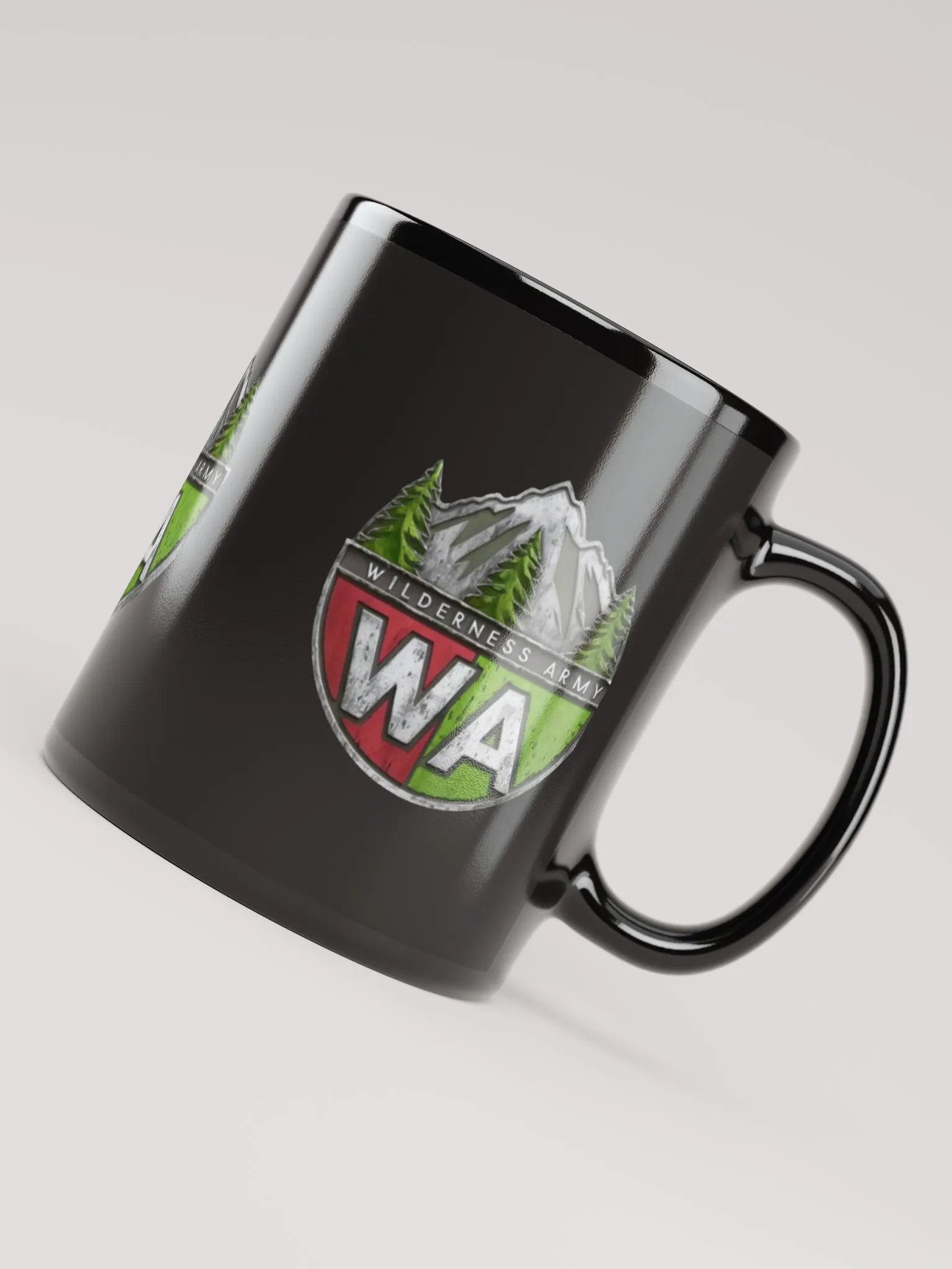 Black Wilderness Army Logo Glossy Mug product image (7)