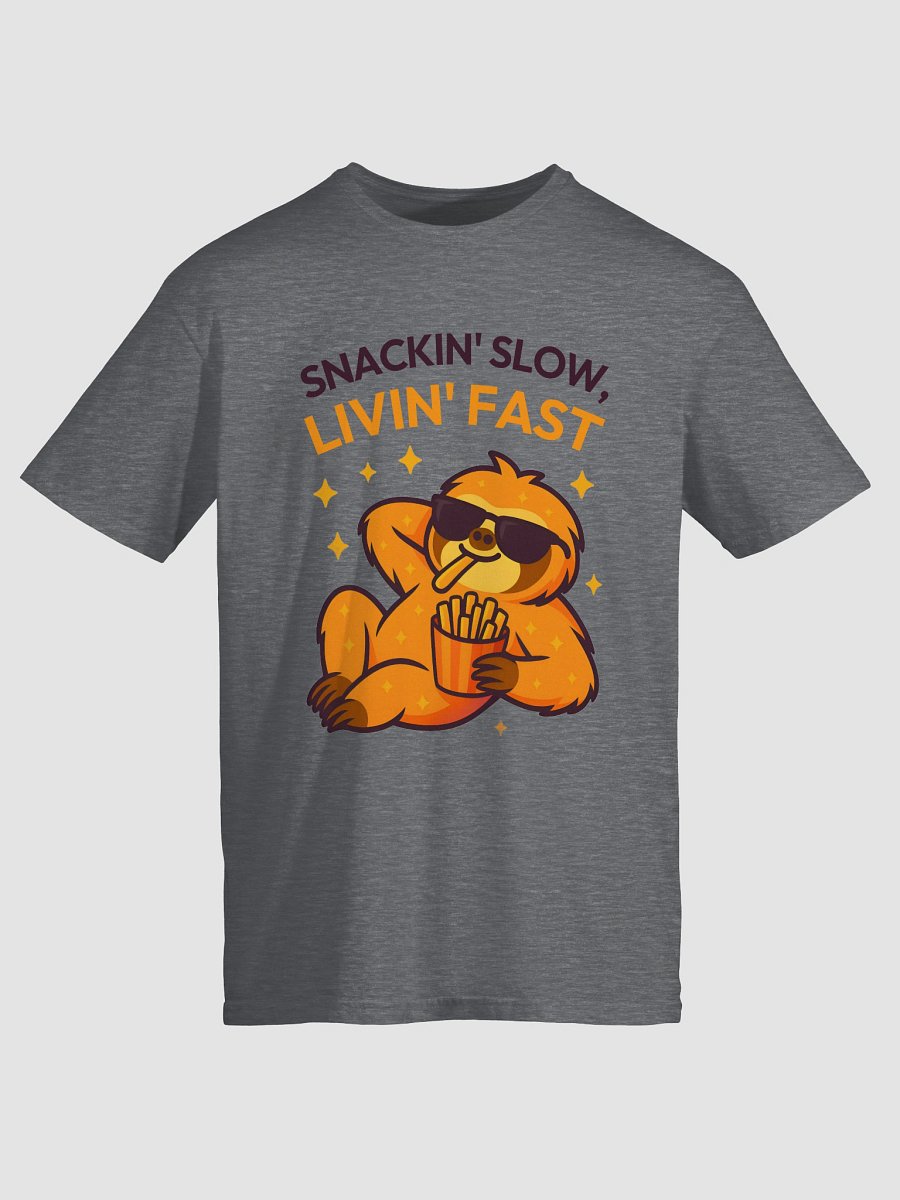 Snackin’ Slow, Livin’ Fast – Funny Sloth Fries T-Shirt | Sloths Having Snacks Collection product image (5)