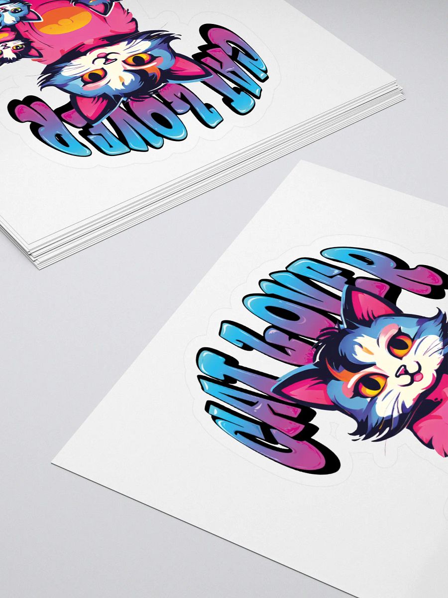 Cat Lover Kiss Cut Stickers - Cute and Colorful Design Featuring Mom Cat and Kittens - Perfect Gift for Cat Lovers product image (4)