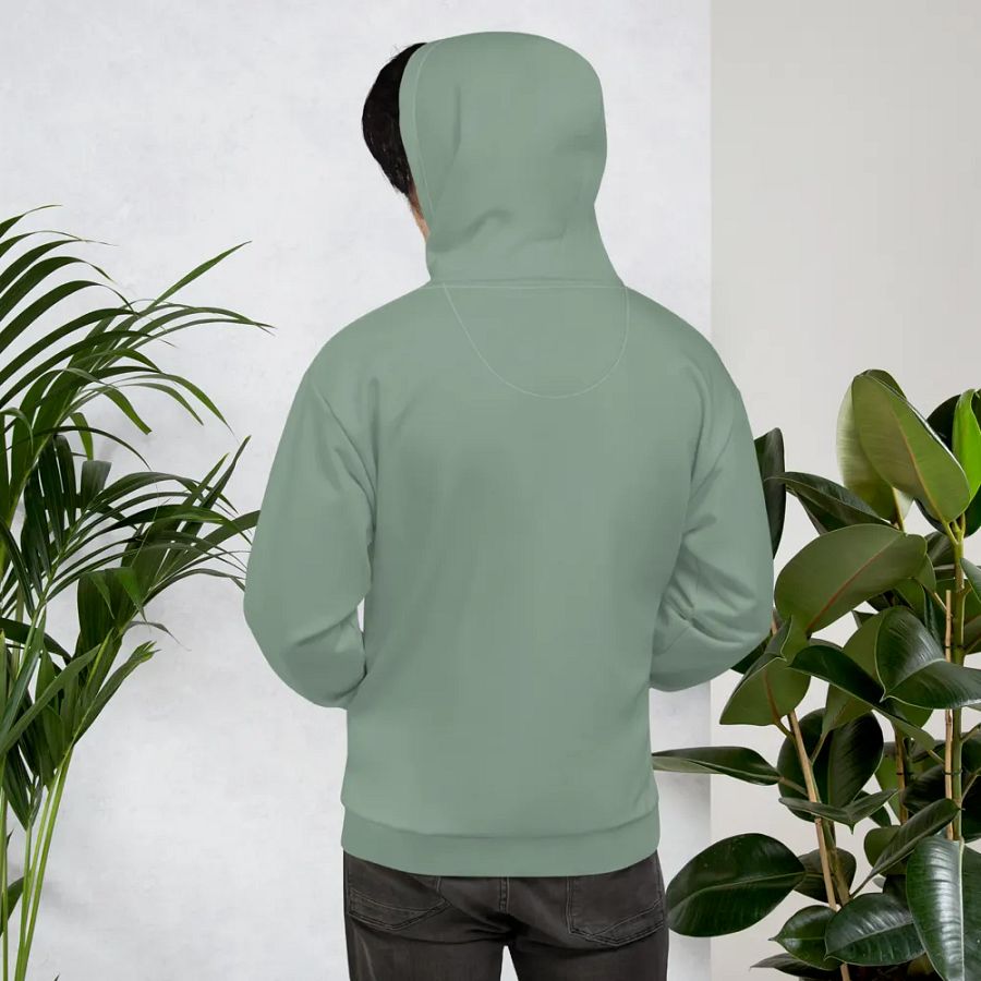 Plain Medium Sage Green Soft Summer Unisex Recycled Polyester Heavyweight Premium Hoodie by Treasure Pie product image (11)