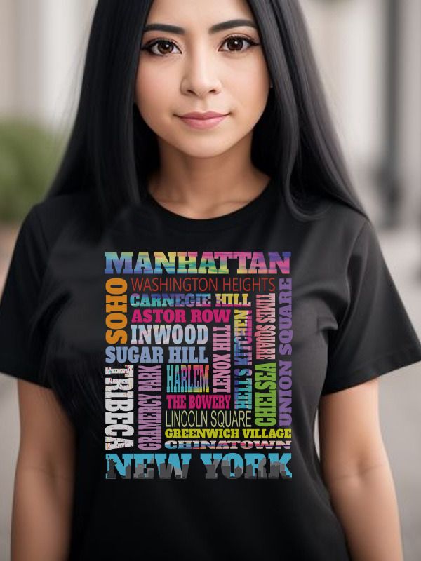Manhattan New York Neighborhoods Skyline Big Apple NYC Borough Pride T-Shirt product image (1)