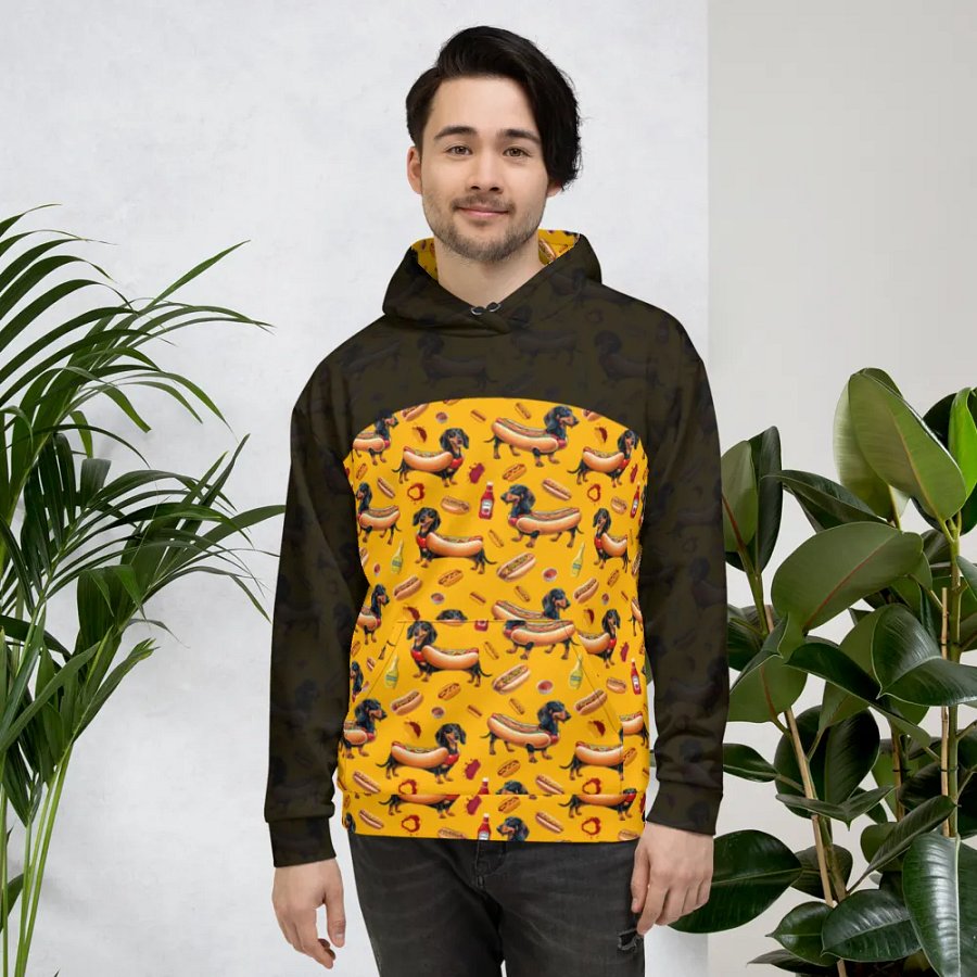 Dachshund Delight All-Over Hoodie (Obsidian) product image (4)