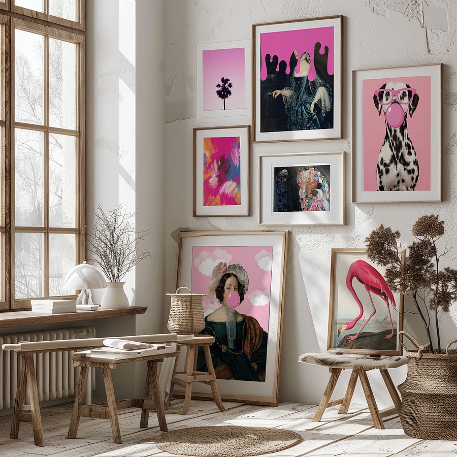 Maximalist Pink Bubblegum Gallery Wall Set of 11 DIGITAL Prints product image (2)