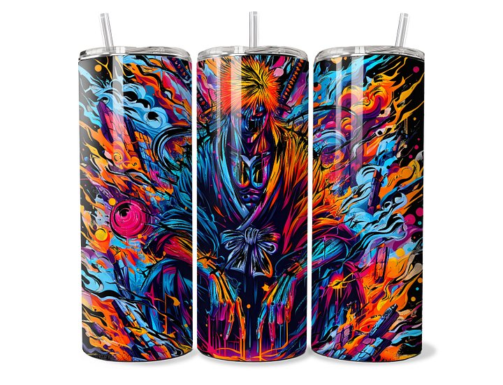Bleach – Ichigo Kurosaki Neon Inferno Tumbler - 20oz Stainless Steel product image (1)