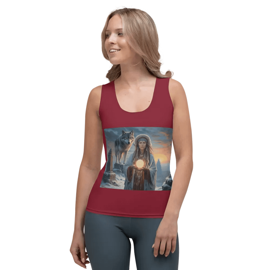 spiritual goddess with wolf spirit sport shirts product image (1)