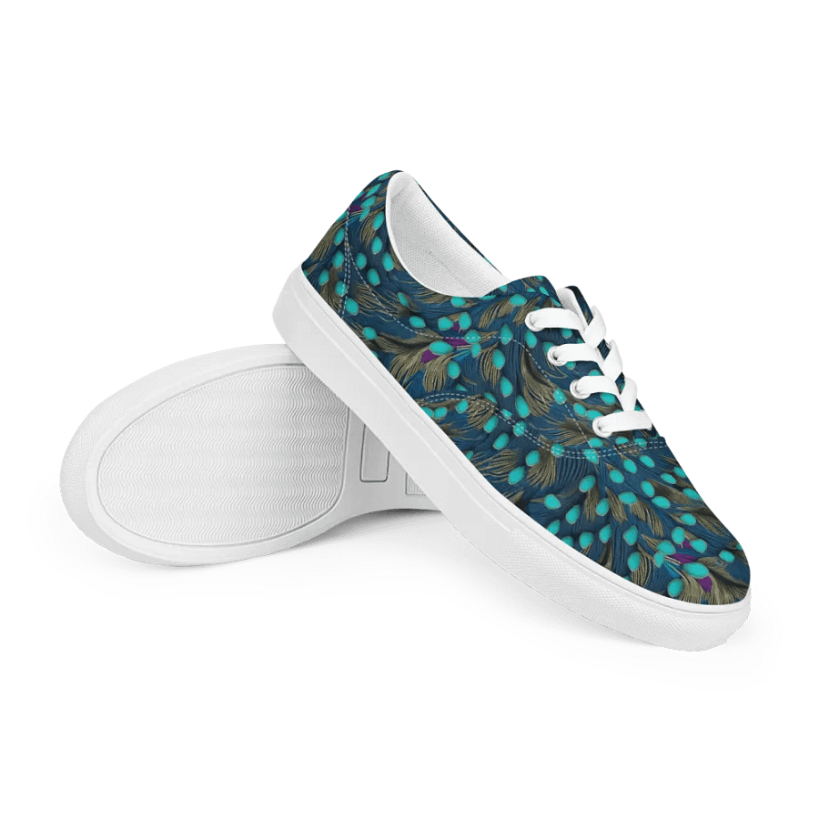 Peacock Splendor Lace-Up Canvas Shoes product image (7)