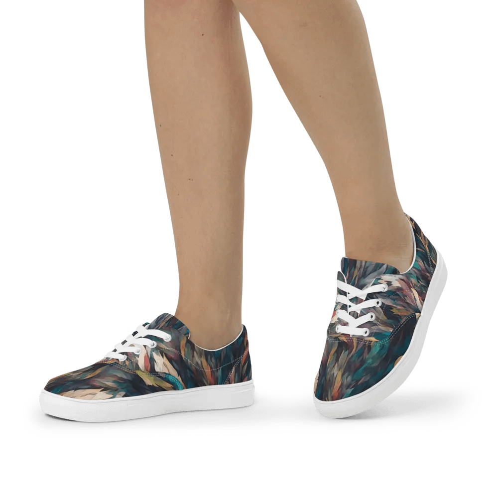 Iridescent Feather Dream Lace-Up Canvas Shoes product image (4)