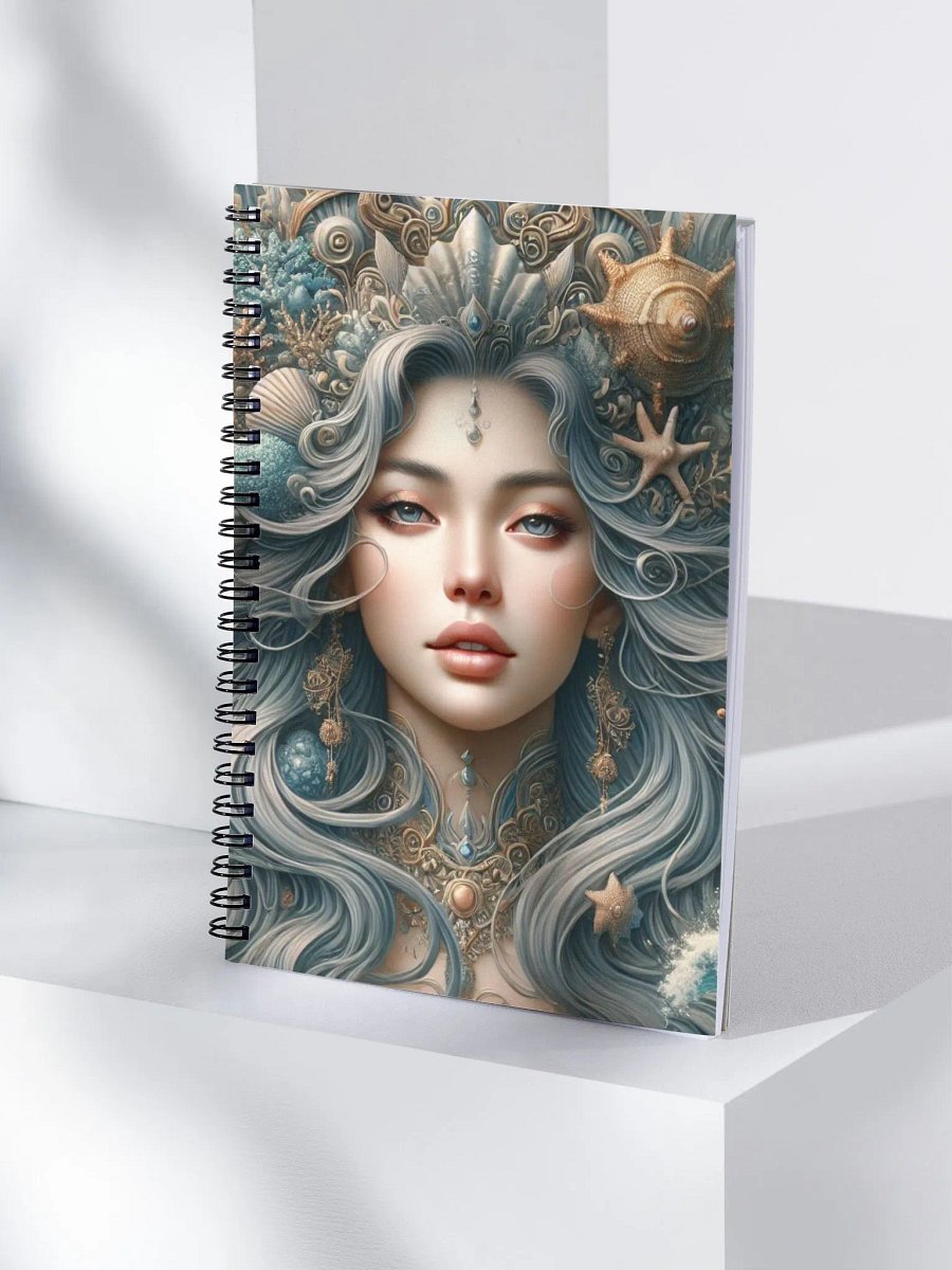 Ocean Goddess Aman Sinaya Spiral Notebook - Mystical Sea Queen Journal, Ruled Line Notebook, Filipino Sea Goddess Stationery, Oceanic product image (1)