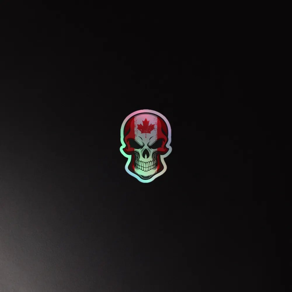 Canadian Skull Holographic Sticker Set product image (4)