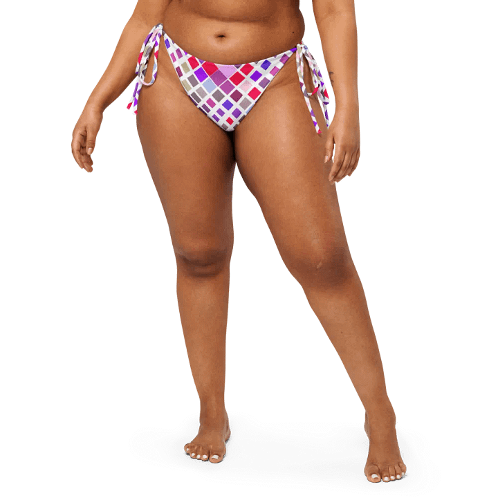 Colorful Square Pattern Design String Bikini Bottom - v1 product image (1)