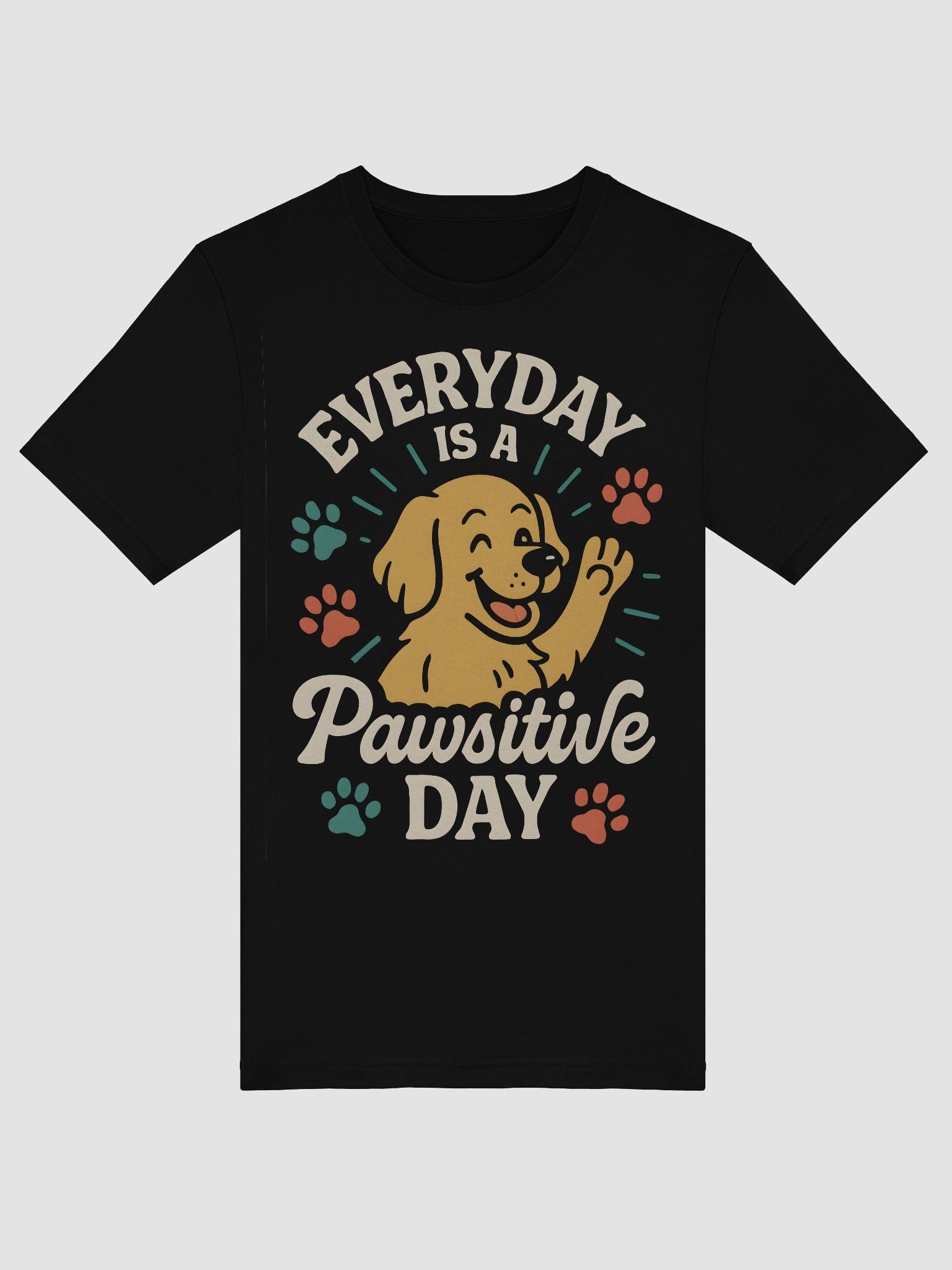 Pawsitive Day Illustrated T-Shirt product image (5)