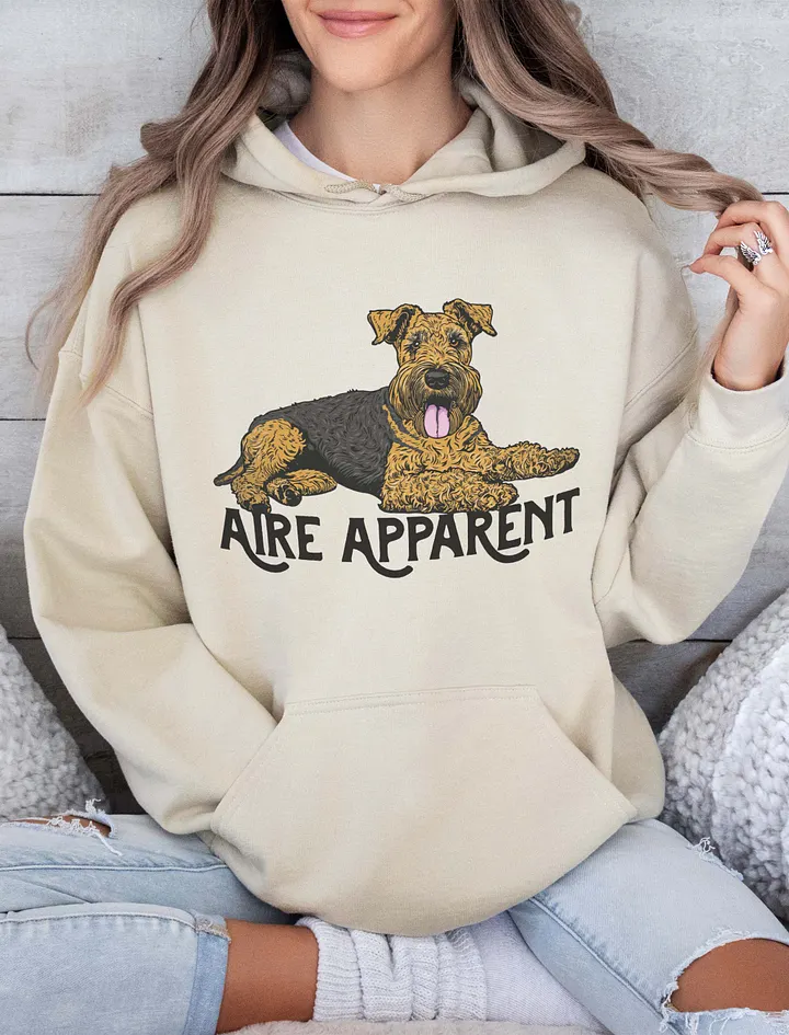 Aire Apparent Hooded Sweatshirt of an Airedale Terrier | Funny Hoodie for Airedale Terrier Paw-rents product image (18)