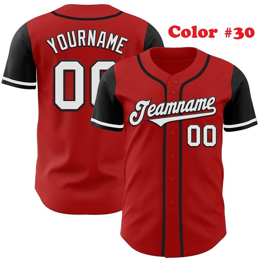 Authentic Baseball Jersey, Custom Baseball Jersey, Personalized Sport Jersey, Straight Lines 1 Color Body and Sleeve Color product image (7)